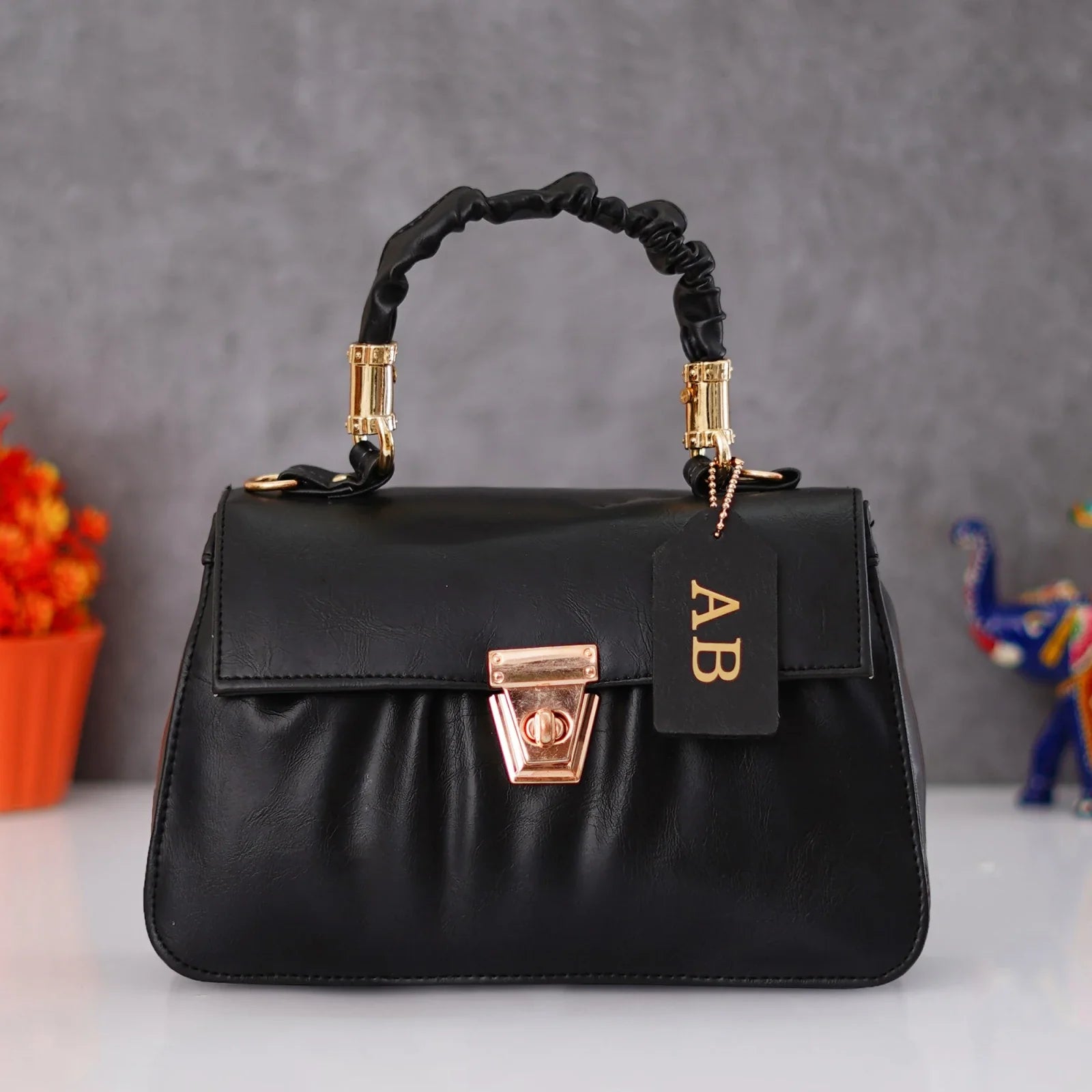 Black chain sling bag sales