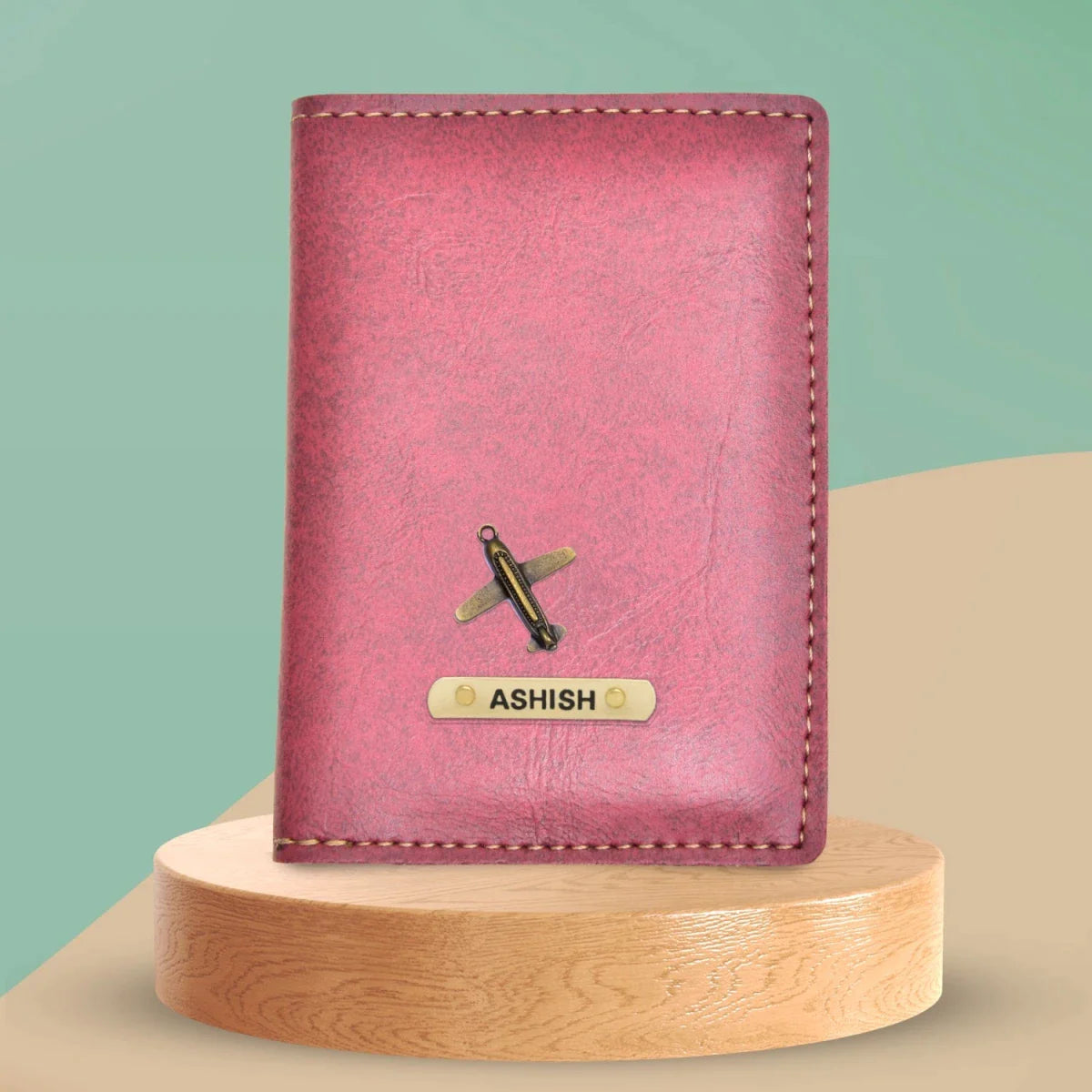 Classy Leather Customised Passport Cover with Charm Maroon Your Gift  Studio
