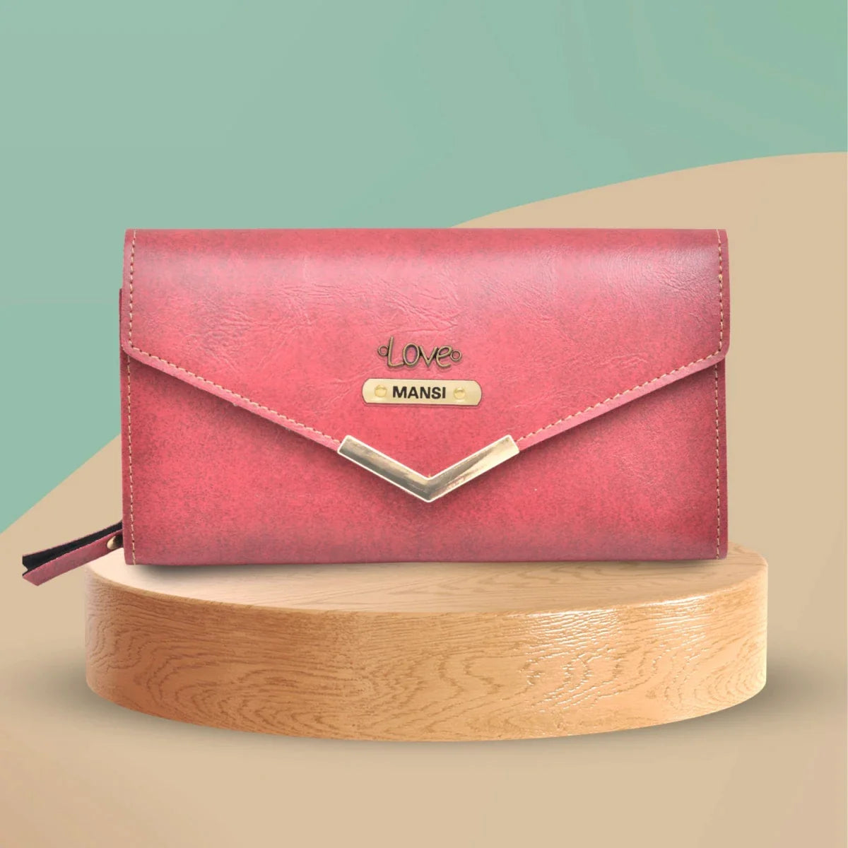 Classy Leather Customised Stylish Lady Wallet Maroon Your Gift Studio