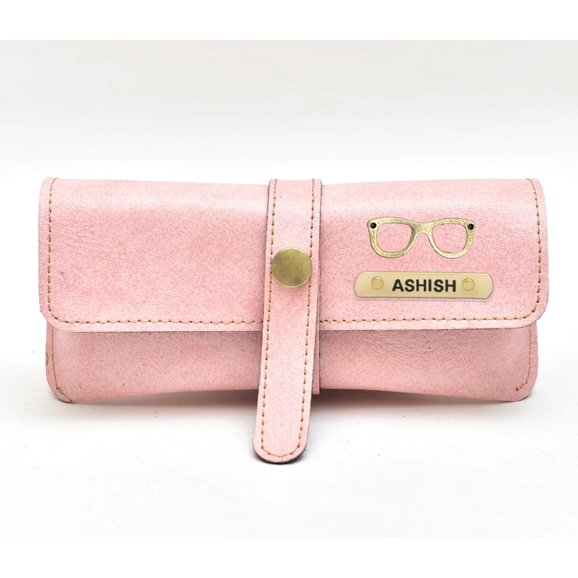 Classy Leather Customized Eyewear Case Pink Your Gift Studio