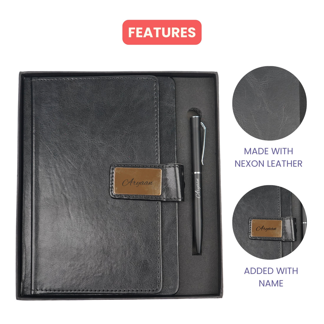Classy Executive Diary + Classic Metal Pen - Black