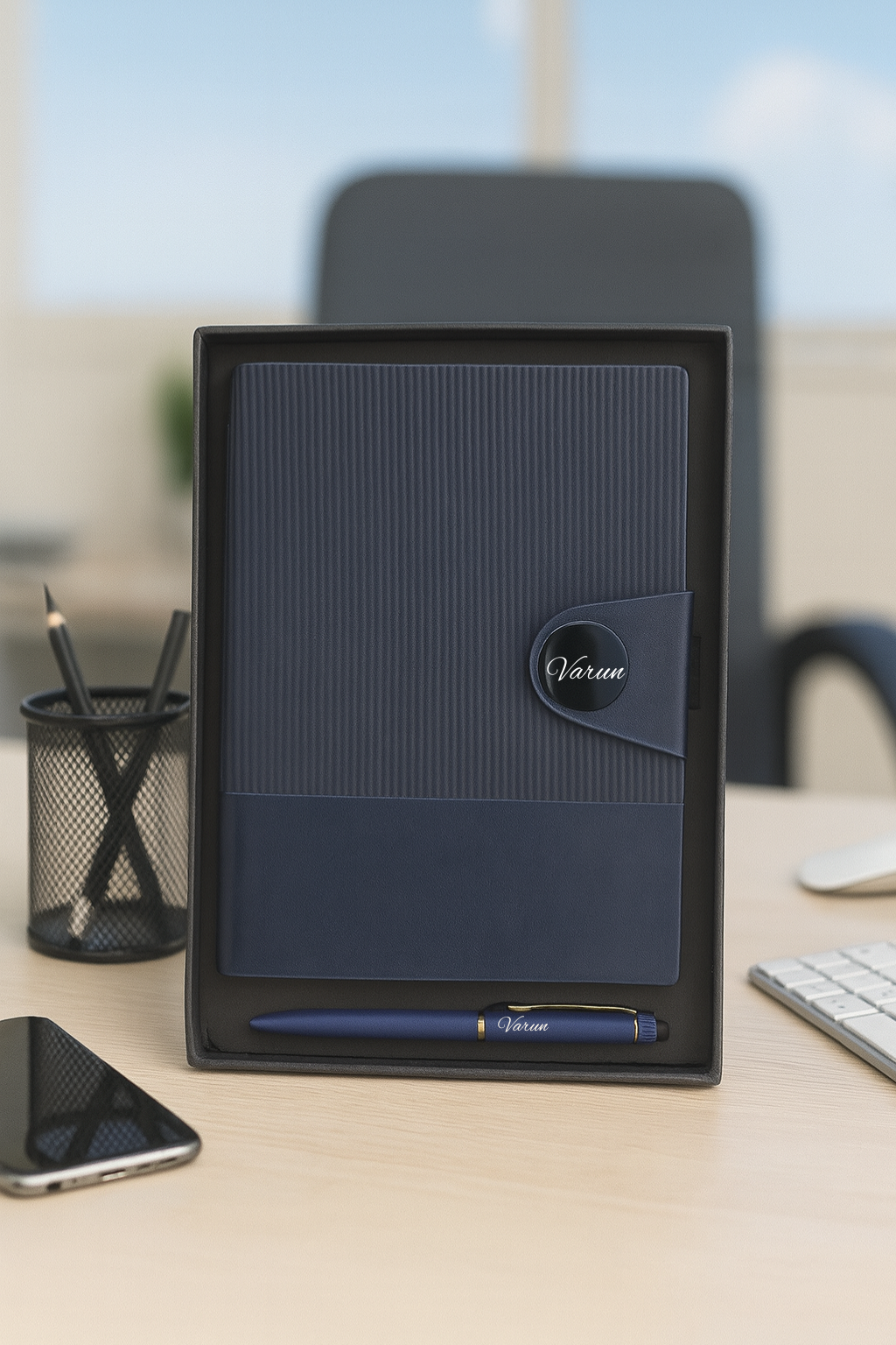 Nexon Flip Diary+ Classic Metal Pen-Blue