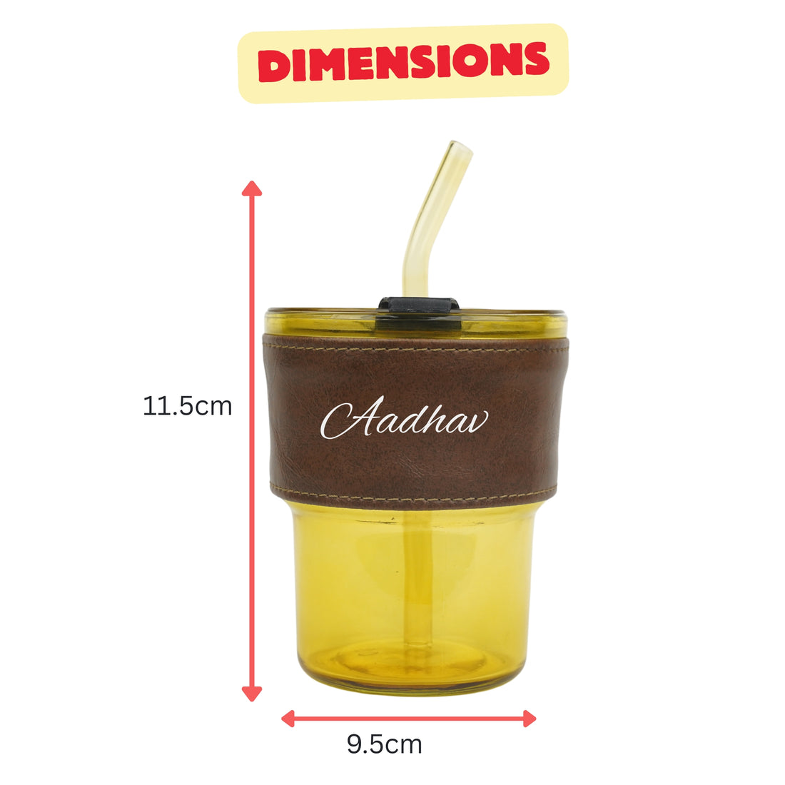 Personalized Leather Sleeve Coffee Tumbler-Brown