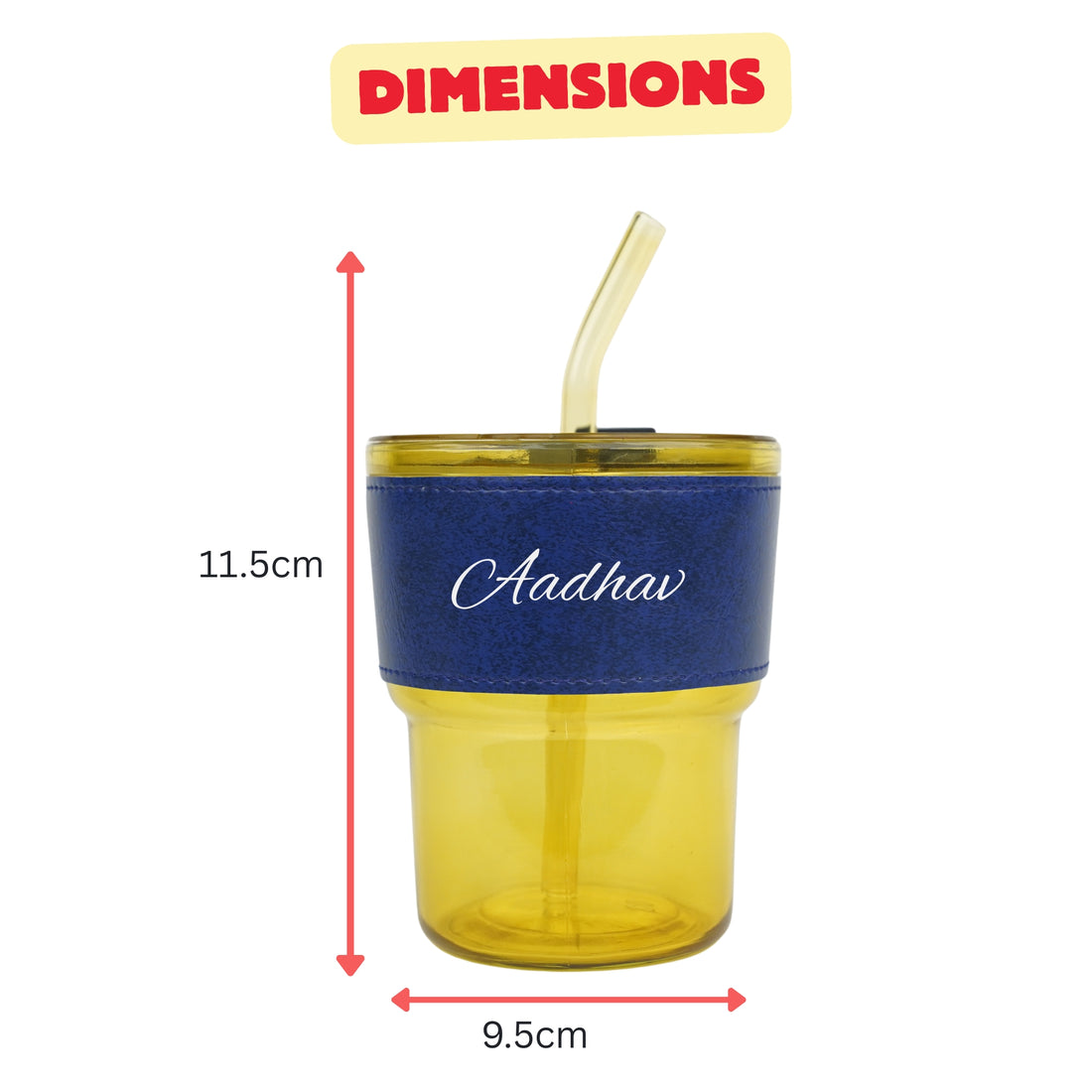 Personalized Leather Sleeve Coffee Tumbler-Blue