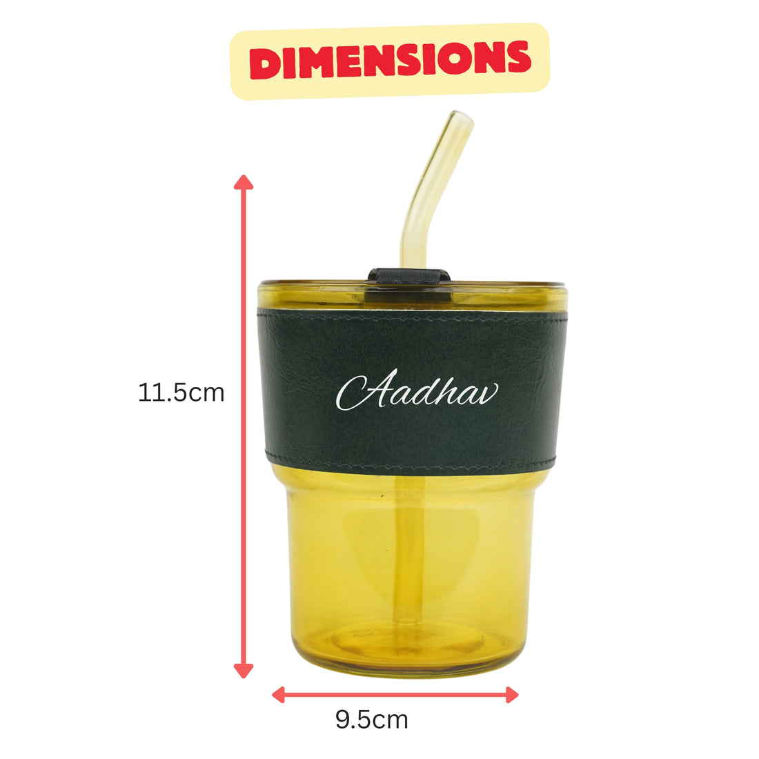 Personalized Leather Sleeve Coffee Tumbler-Green