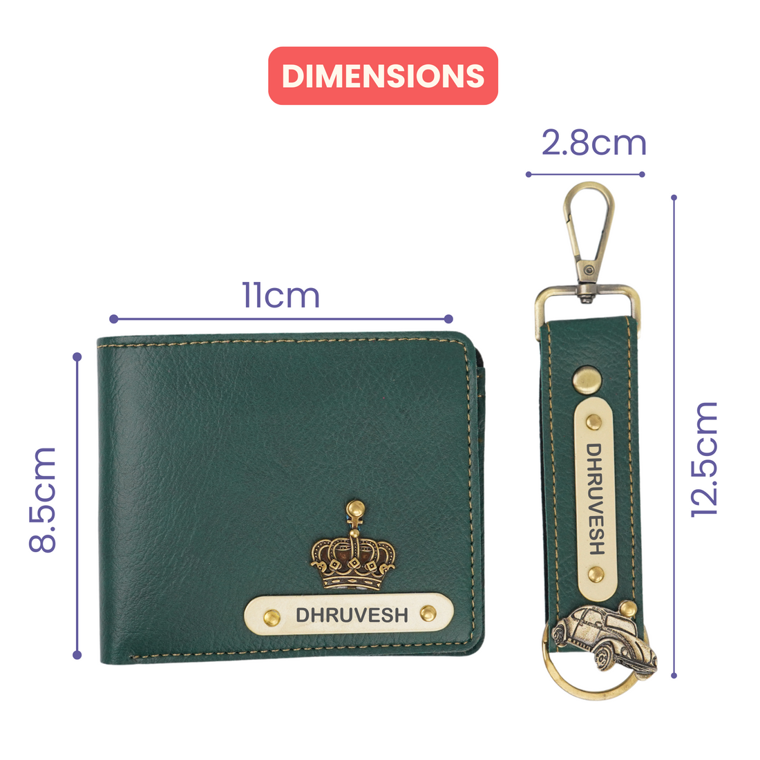 Personalized Nexon Leather Men's Combo (2 pcs) - Olive Green