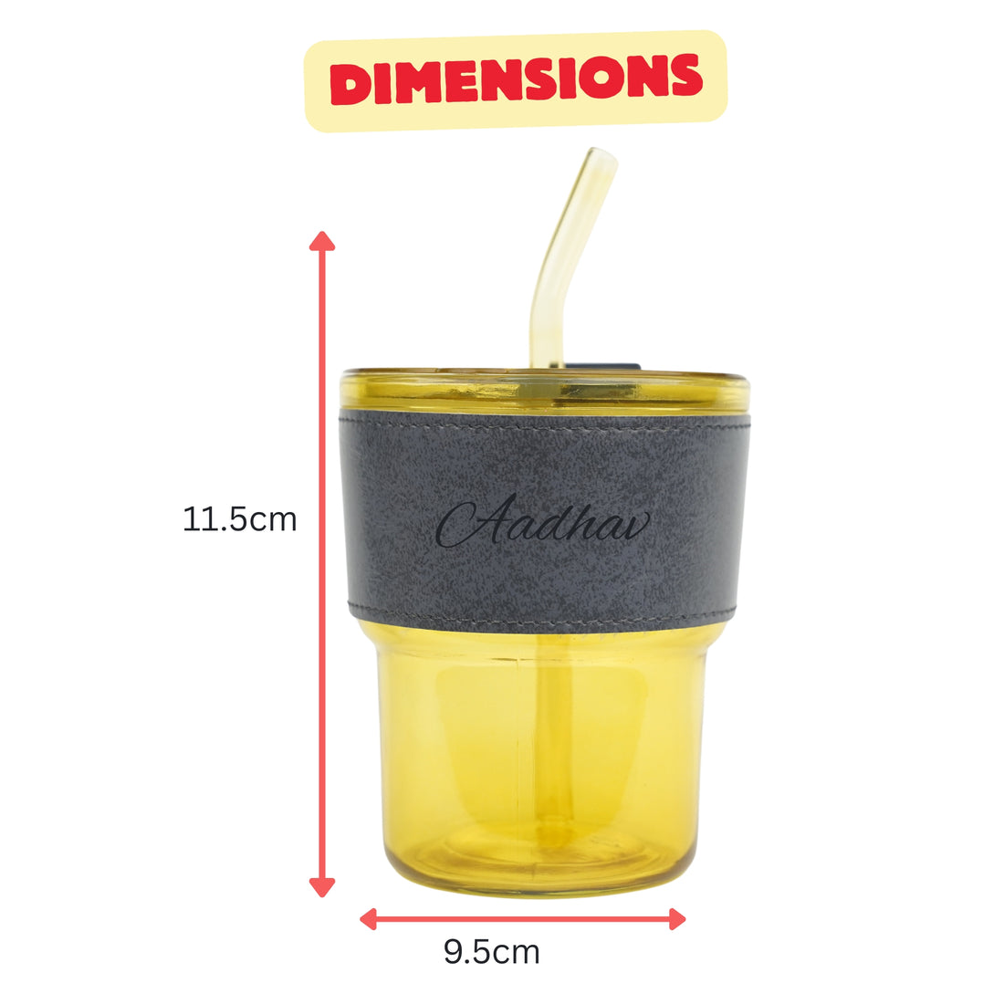 Personalized Leather Sleeve Coffee Tumbler-Grey