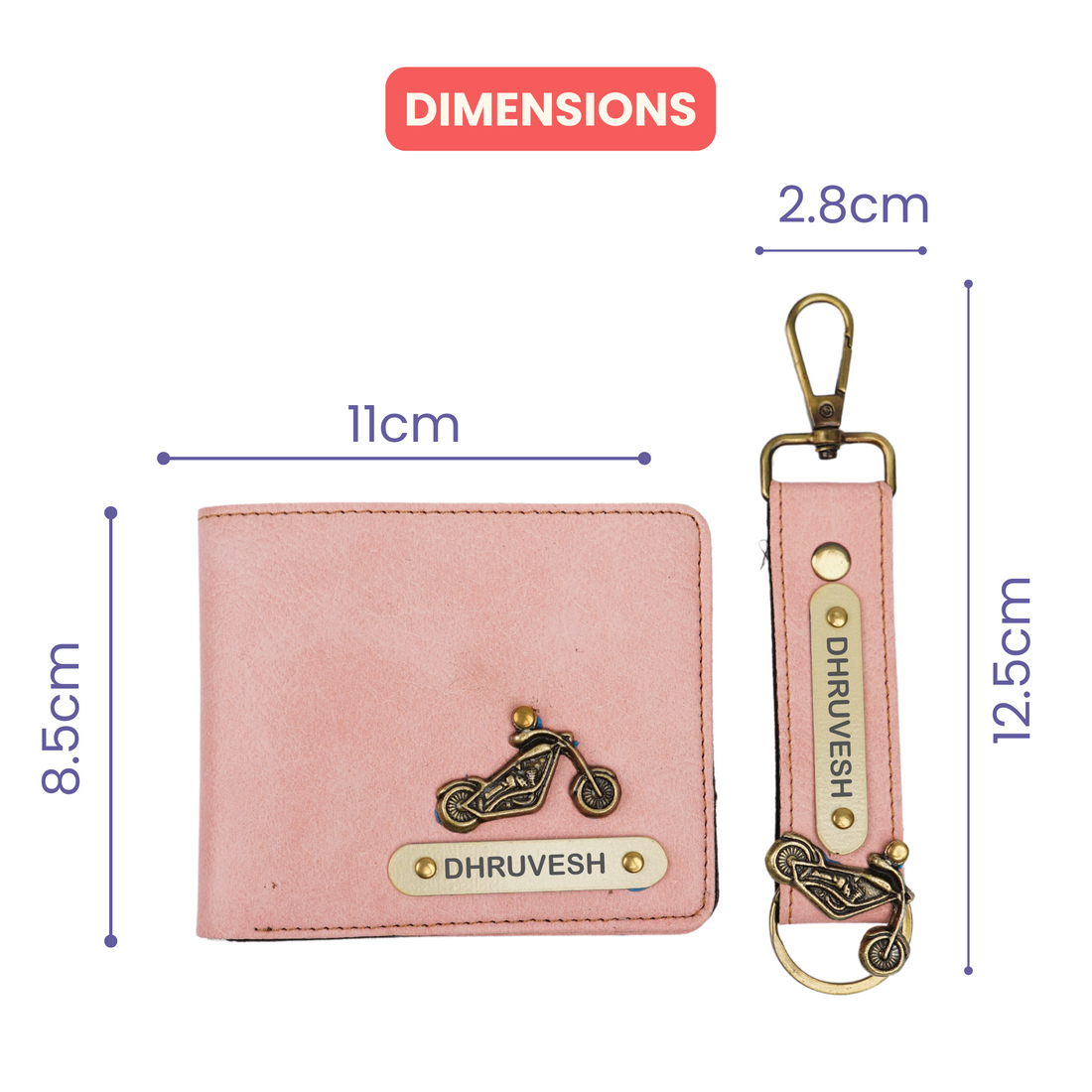 Personalized Nexon Leather Men's Combo (2 pcs) - Pink