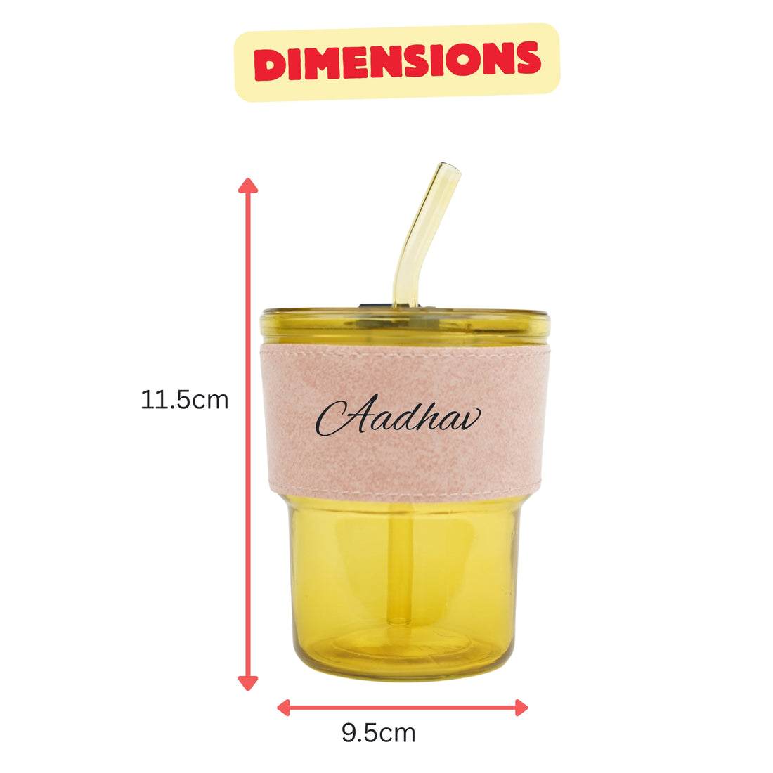 Personalized Leather Sleeve Coffee Tumbler-Pink