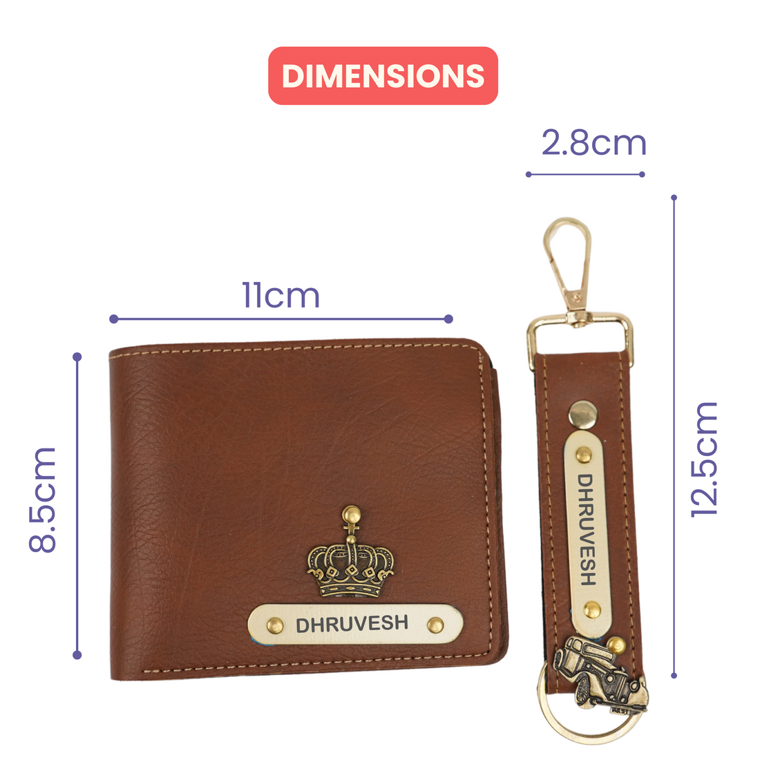 Personalized Nexon Leather Men's Combo (2 pcs) - Tan