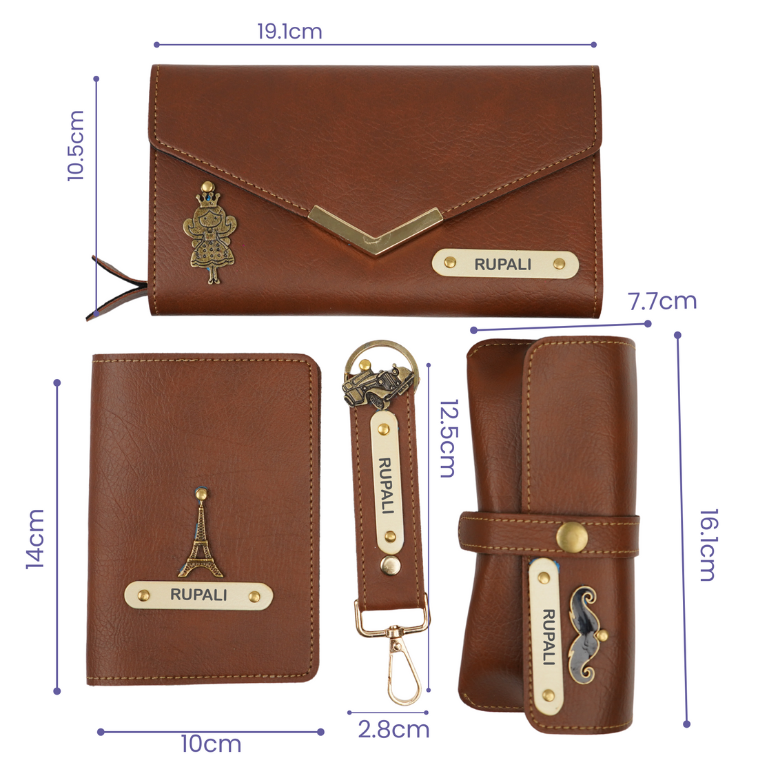 Nexon Ladies 4 Pc Combo (Lady Wallet 1.0, Passport, Eyewear, Keychain) (Tan)