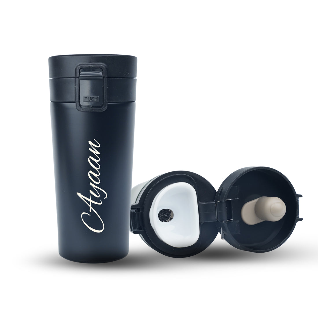 Personalized Stainless Steel Travel Mug-Black