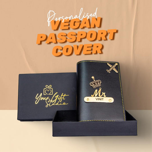 Personalized Passport Cover - Black-