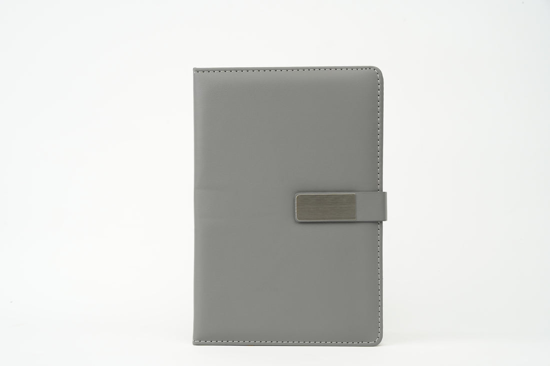 Classy Metal Flip Diary-Grey