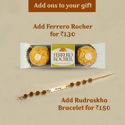 ferrero rocher chocolate and men's rakhi bracelet