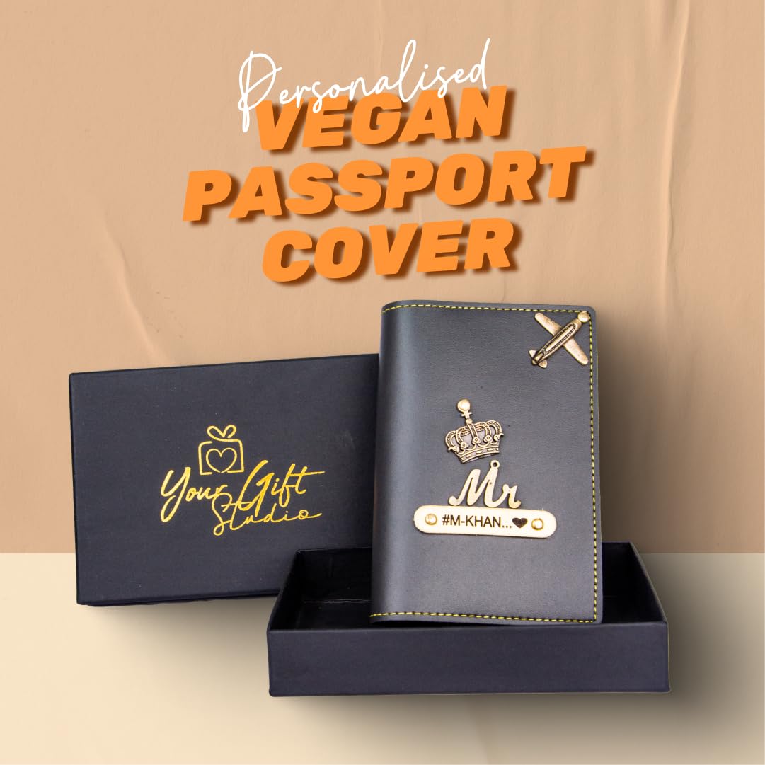 Personalized Passport Cover - Grey