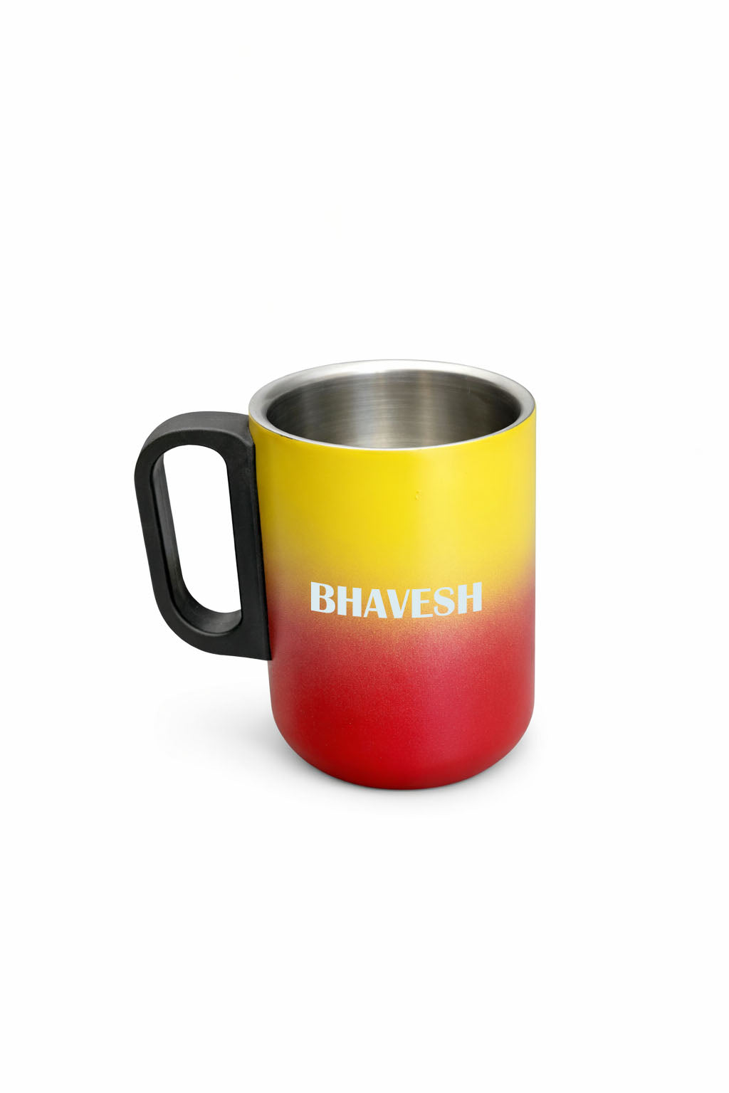 Sunset Yellow Red-Stainless Steel Mug with Handle