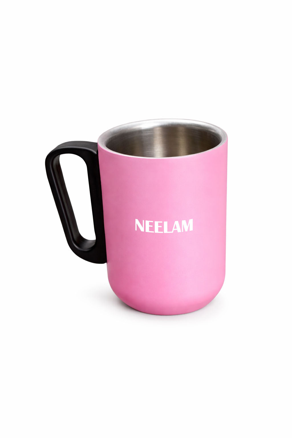 Pink-Stainless Steel Mug with Handle
