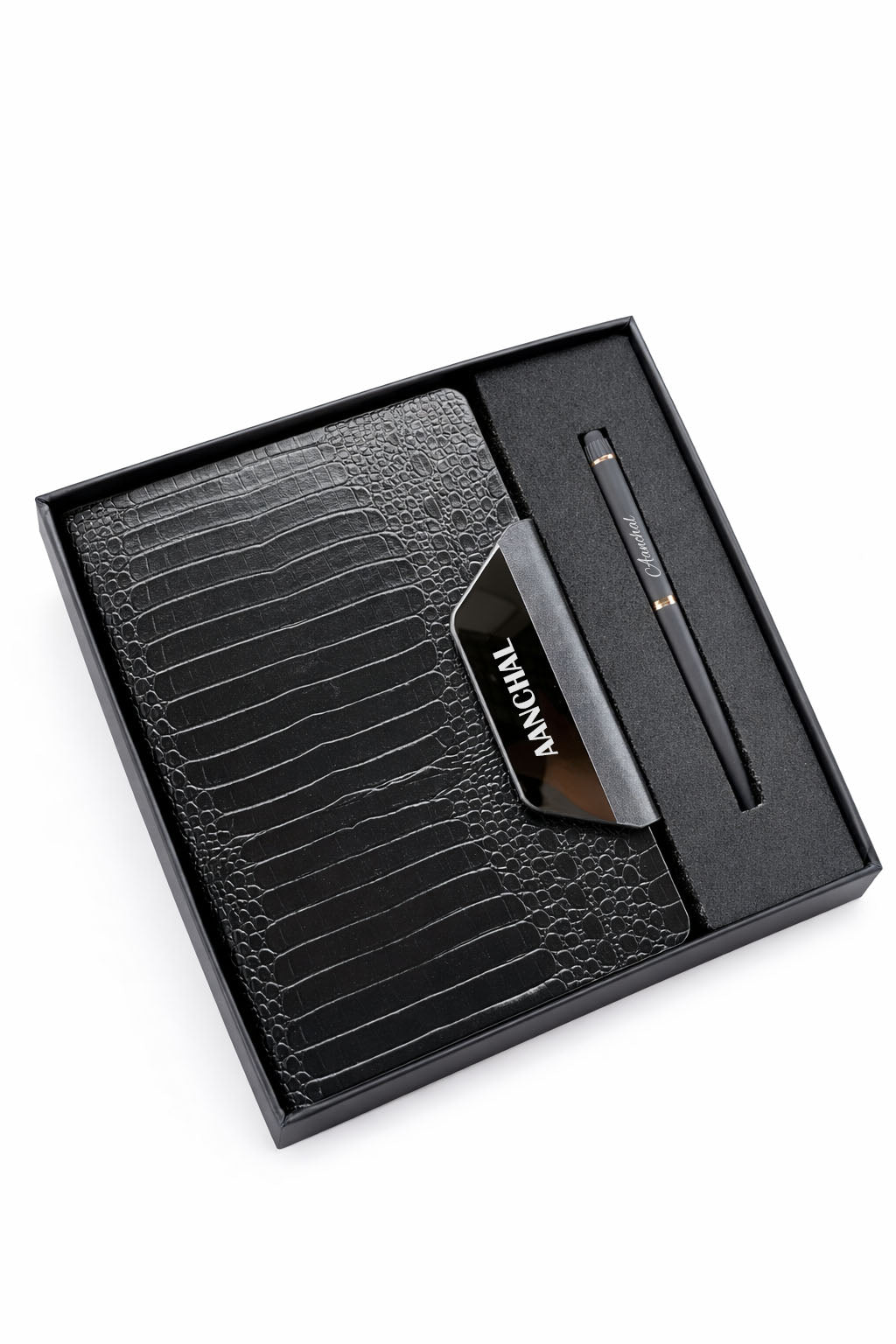 Customized Alpha Crock Diary+Classic Metal pen-Black
