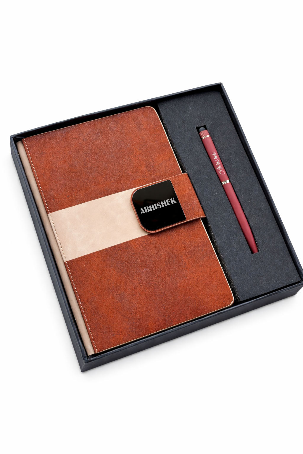 Customized Velmont Executive Diary +Classic Metal Pen-A6 Brown