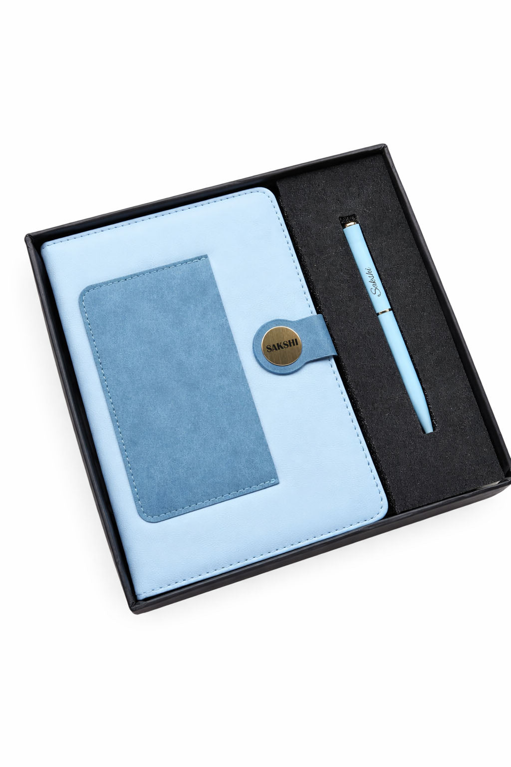 Customized Dual shade Diary+Classic Metal Pen-Blue