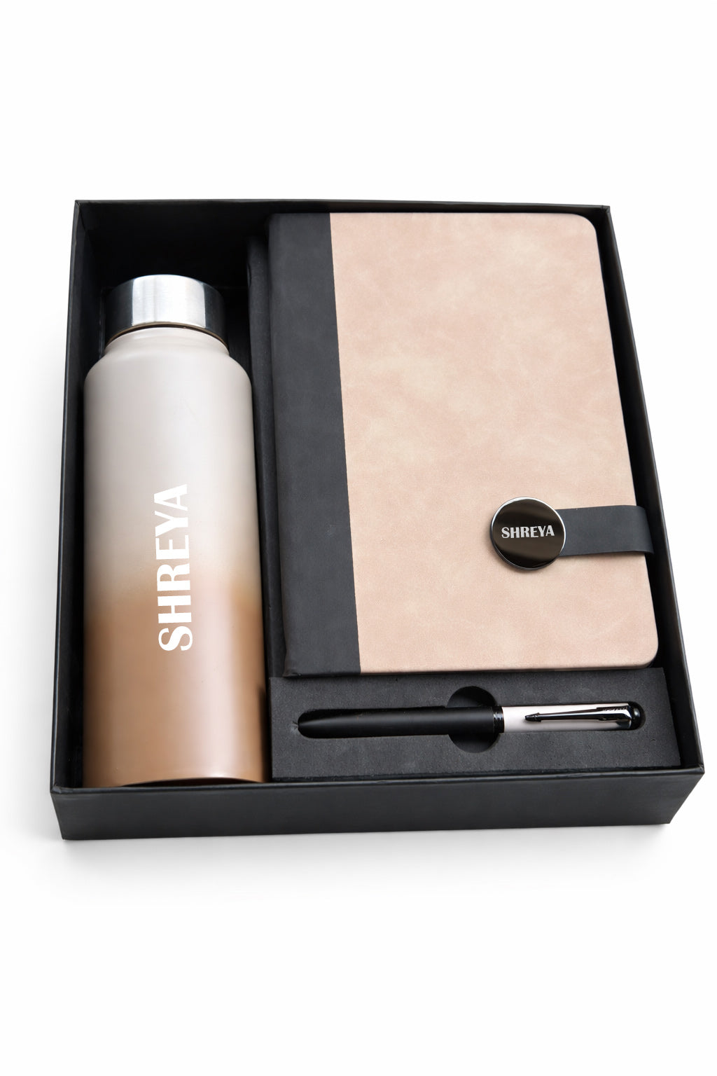 Customized Directors Diary+Classic Metal pen + Classic Bottle-pink