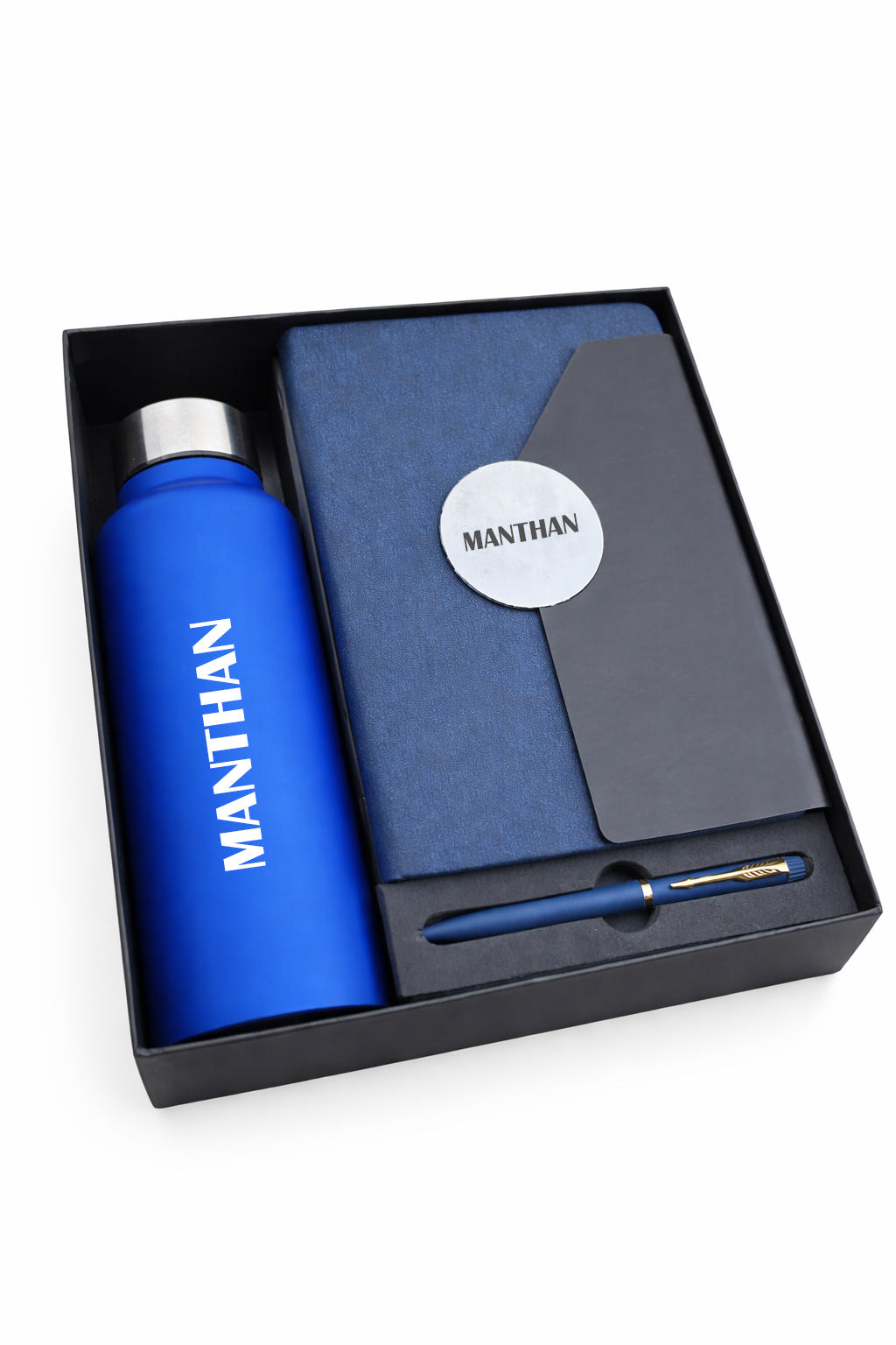 Customized Directors Diary+Classic Metal pen + Classic Bottle-Blue