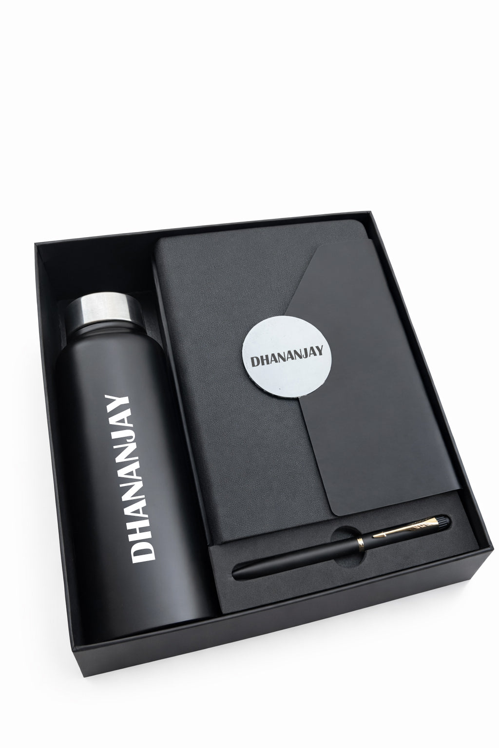 Customized Directors Diary+Classic Metal pen + Classic Bottle-Black