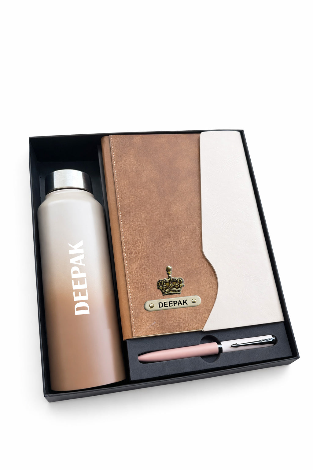 Customized Urban Eath Diary+Classic Metal Pen + Classic Bottle -A4- Beige