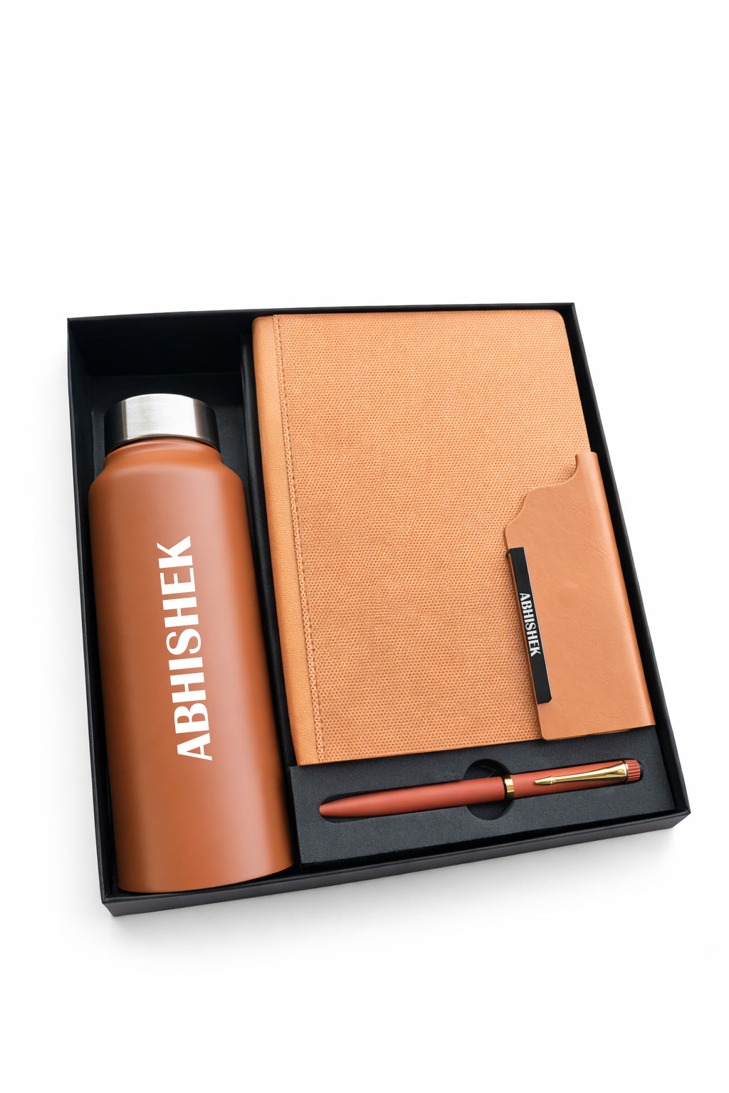 Customized Strivo Diary A3+Classic Metal pen + Calssic Bottle-Tan