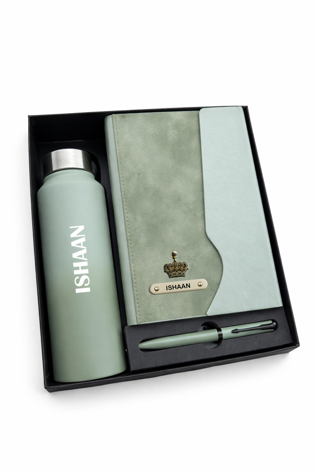 Customized Urban Eath Diary+Classic Metal Pen + Classic Bottle -A4- Green