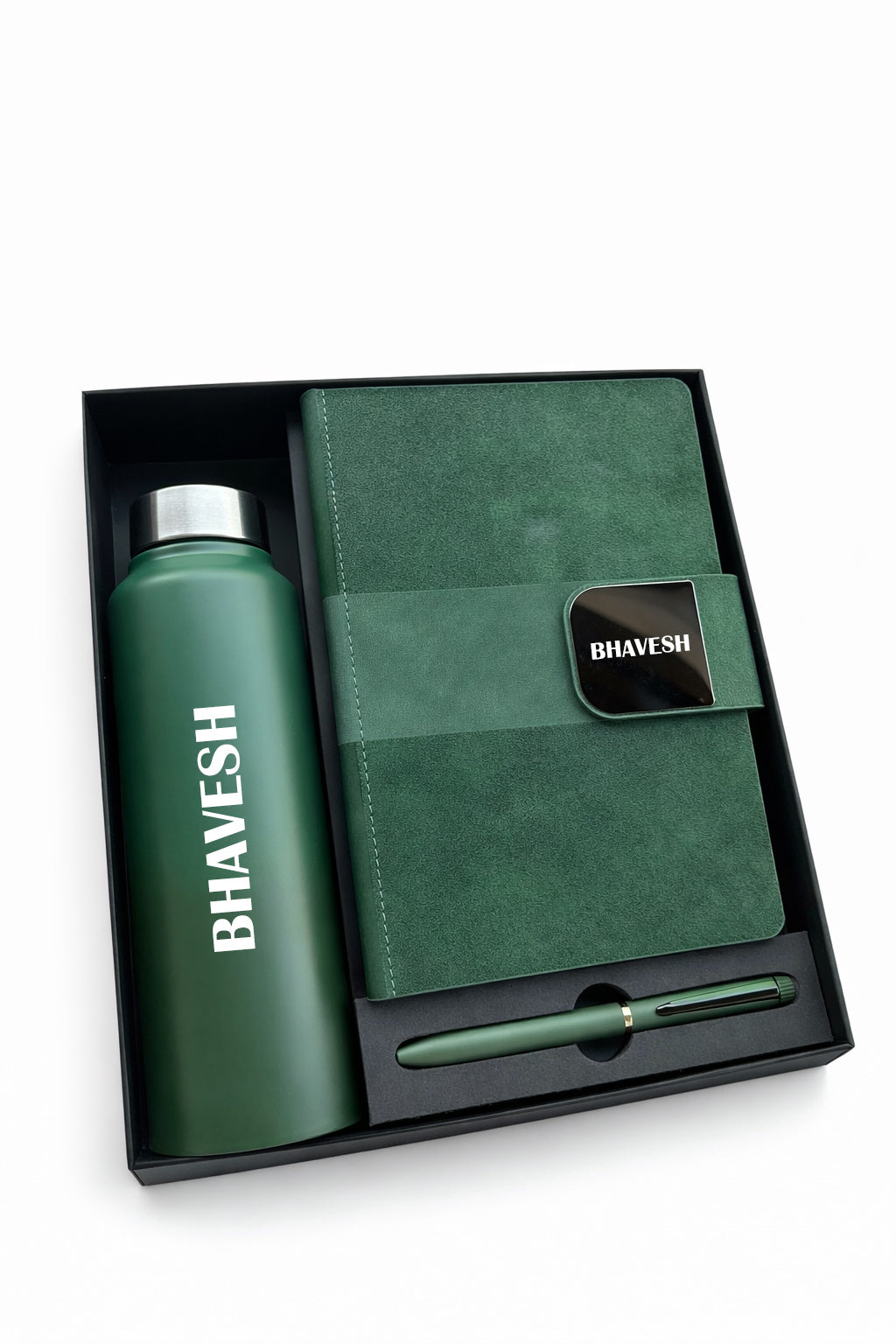 Customized Velmont Executive Diary +Classic Metal Pen+ Classic Botlle-A6 Green