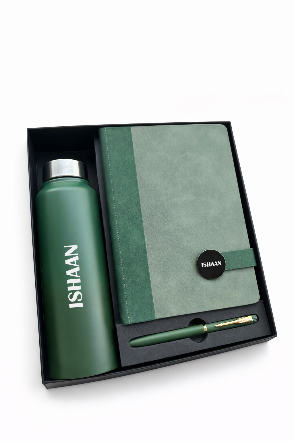 Customized Executive Slate journal Diary +Classic Metal Pen+ Classic Bottle -GREEN