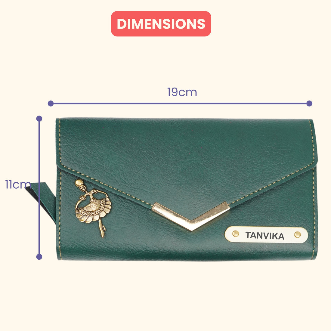 Nexon Leather Personalized Stylish Lady Wallet - Olive Green