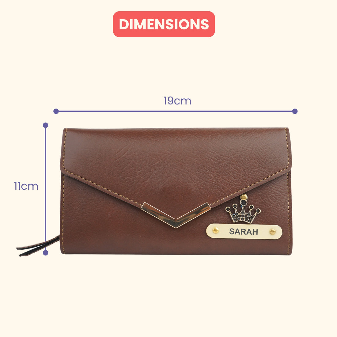 Nexon Leather Personalized Stylish Lady Wallet - Brown