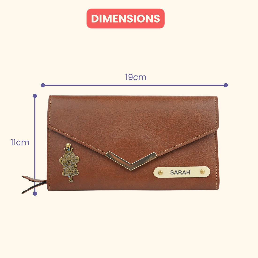 Nexon Leather Personalized Stylish Lady Wallet - Tan