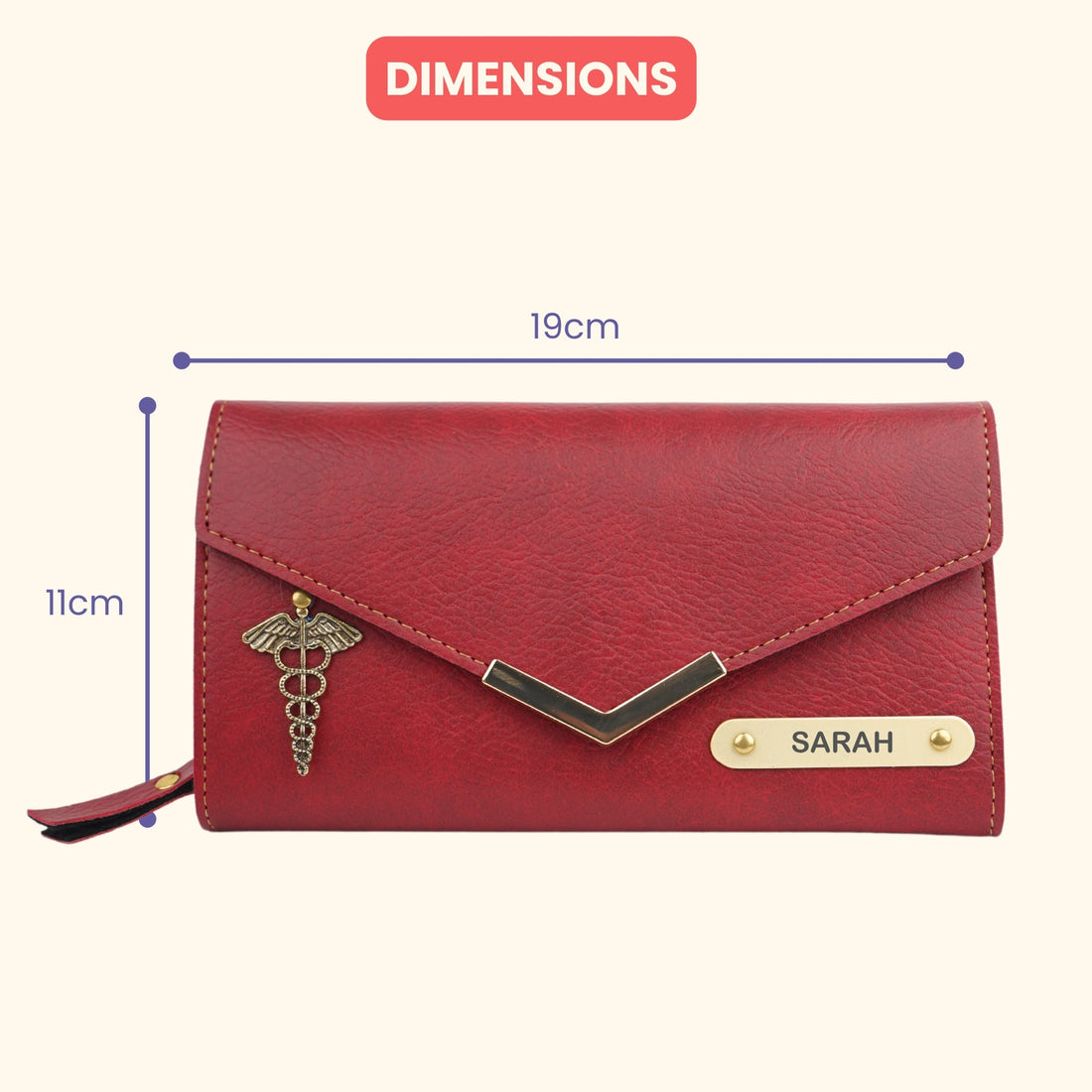 Nexon Leather Personalized Stylish Lady Wallet - Wine