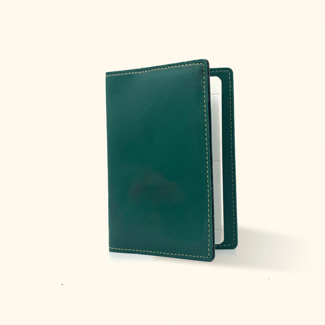 Classy Leather Passport Cover - Olive Green