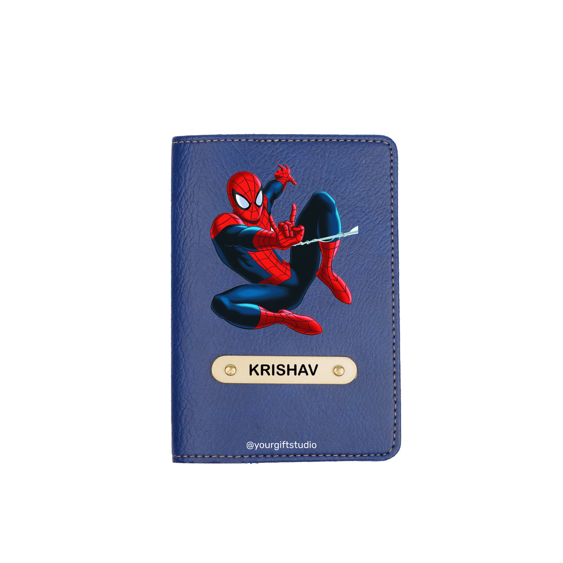 Spiderman Print Personalised Nexon Passport Cover - Blue