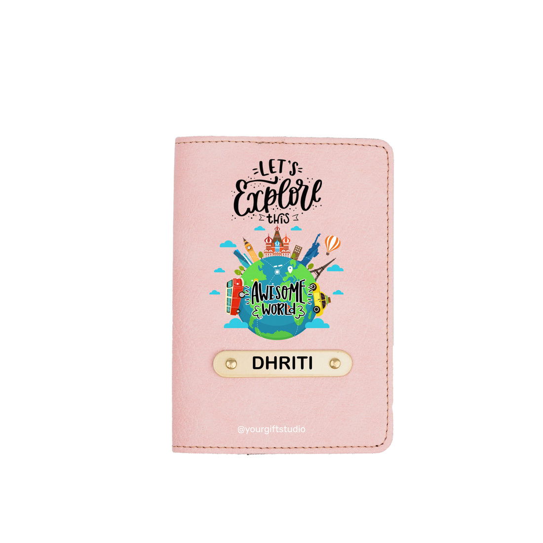 Travel Print Personalised Nexon Passport Cover 7 - Pink