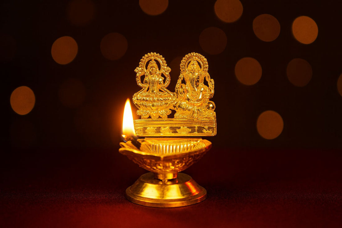 Laxmi Ji + Ganpati Bappa Metal Diya Premium Quality