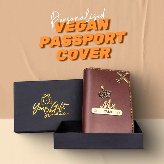 Personalized Passport Cover - Brown