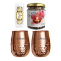 2 customised copper glasses set