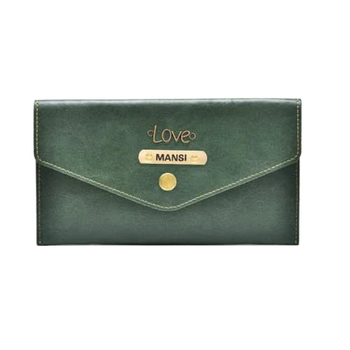 Keep your important items safe and secure with the high-quality leather construction of this personalized clutch. Choose your own design to make it truly unique.