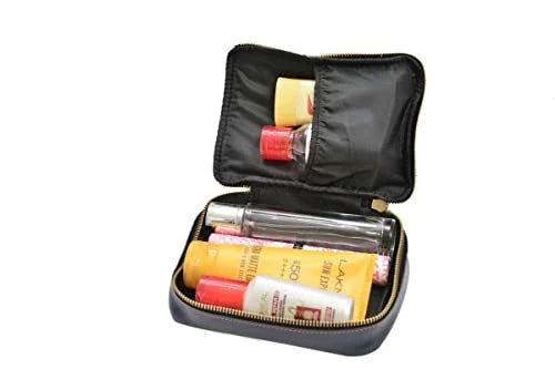 Customized Women's Leather Bag (Buttoned) (Product 1) + Mini Make up kit (Product 2) - Yellow Royal Blue