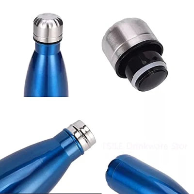 Personalized All in One Men's Combo (4 pcs) & Customized Rainbow Stainless Steel Water Bottles - Royal Blue