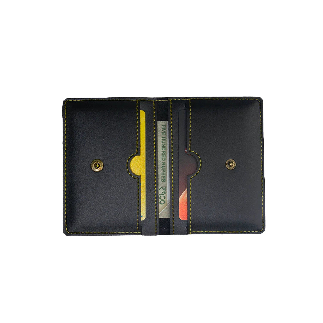 inside or open view of Customized Unisex Sleek and Stylish Wallet - Black