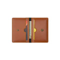 Inside or open view of tan unisex wallet