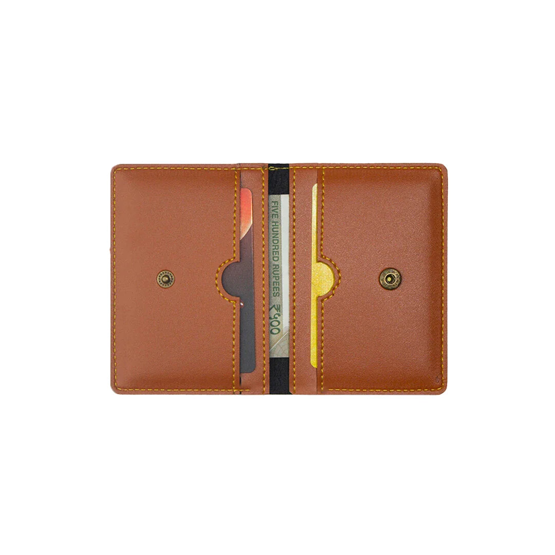 inside or open view of Customized Unisex Sleek and Stylish Wallet - tan