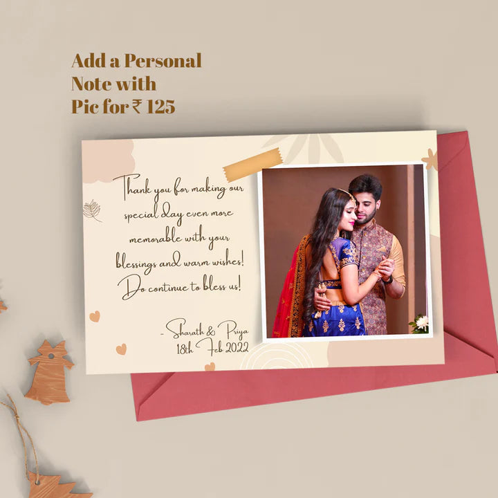 "Surprise your partner with this hand-made special note and walk down the memory lane with these nostalgic picture.  "